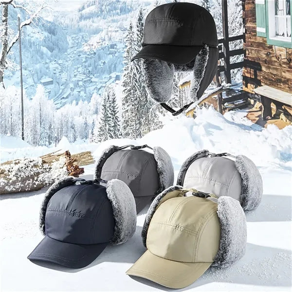 Winter Trapper Hat with Ear Flaps Fleece Lined Cold Weather