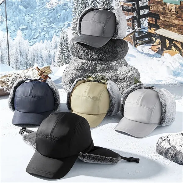 Winter Trapper Hat with Ear Flaps Fleece Lined Cold Weather
