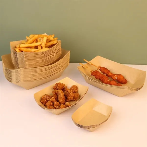 Disposable Kraft Paper Boat Tray Diners Snack Food Container