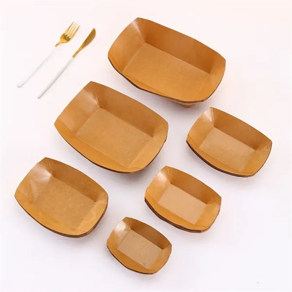 Disposable Kraft Paper Boat Tray Diners Snack Food Container