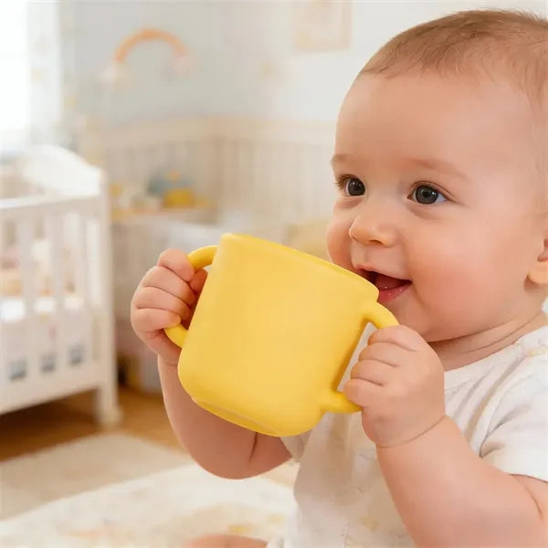 Silicone Baby Training Cup with Dual Handles Microwave Safe