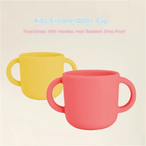 Silicone Baby Training Cup with Dual Handles Microwave Safe