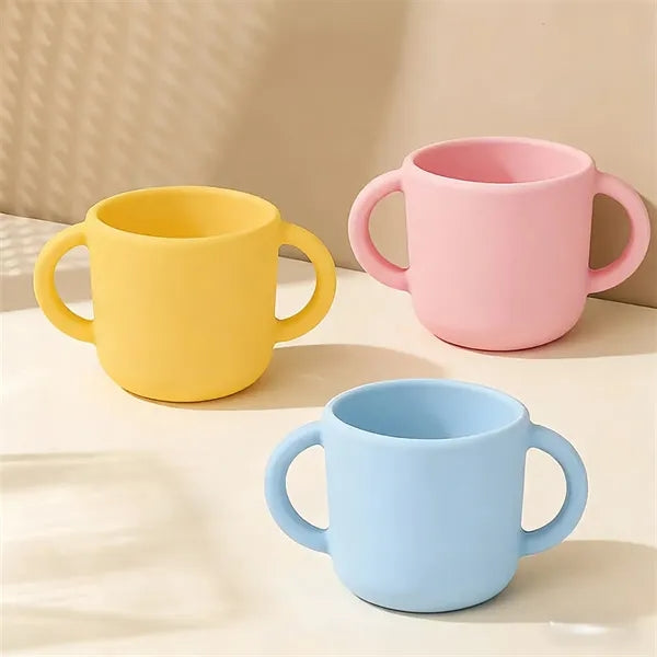 Silicone Baby Training Cup with Dual Handles Microwave Safe