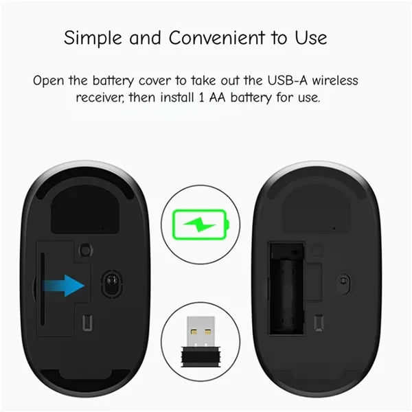 2.4G Wireless Bamboo Top Mouse with Silent Click for Office