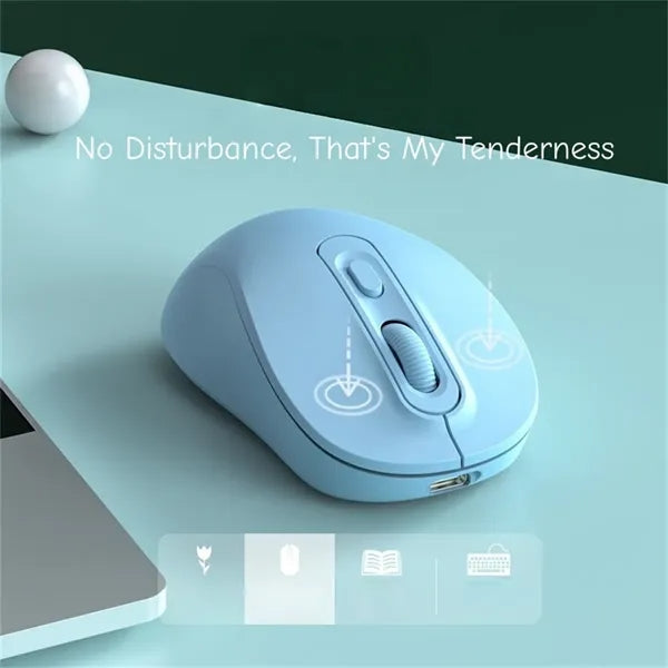 Dual Mode Silent Wireless Mouse with Type C Charging Office