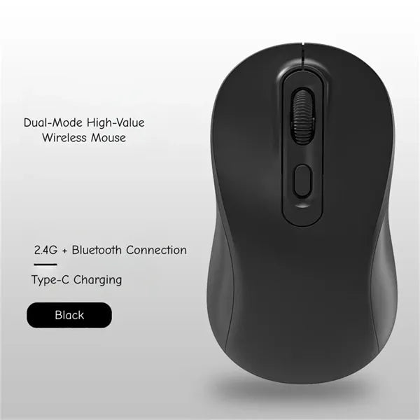 Dual Mode Silent Wireless Mouse with Type C Charging Office