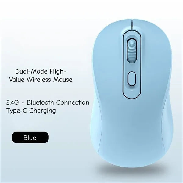 Dual Mode Silent Wireless Mouse with Type C Charging Office