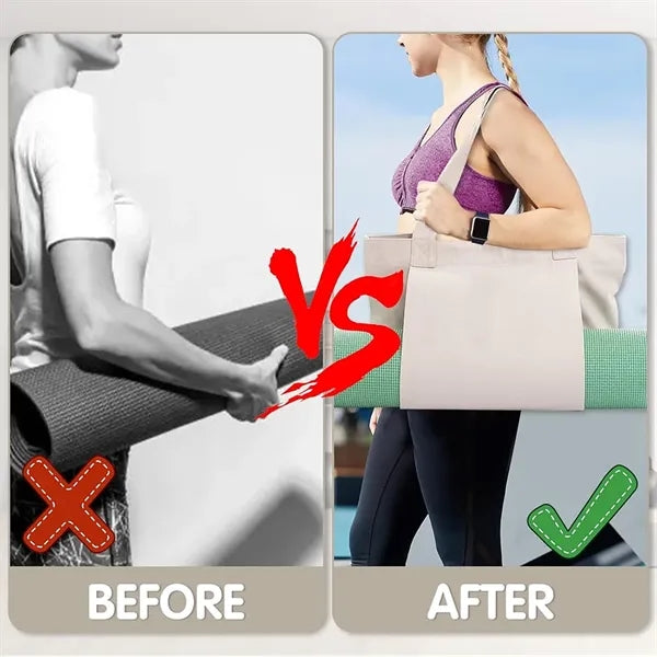 Yoga Mat Tote Bag With External Holder