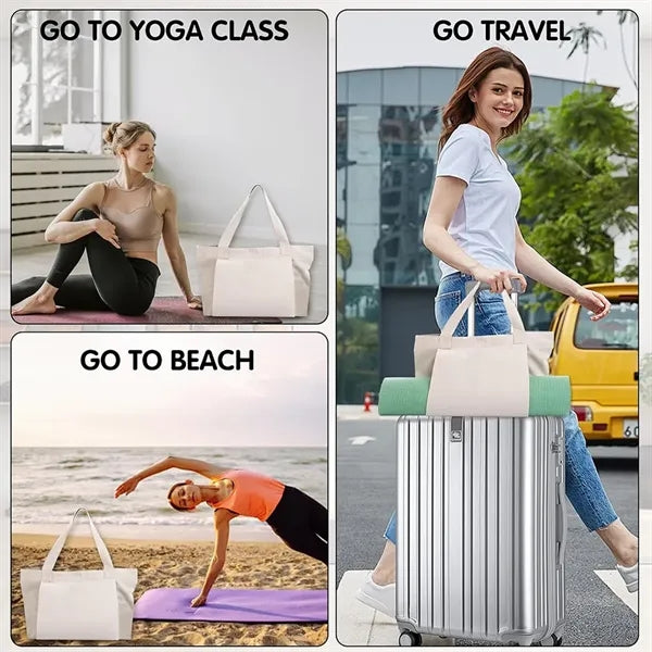 Yoga Mat Tote Bag With External Holder