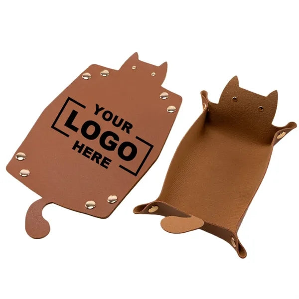 Pet Cat Shaped Leather Storage Box