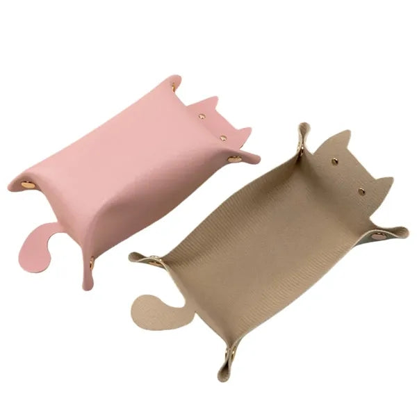 Pet Cat Shaped Leather Storage Box