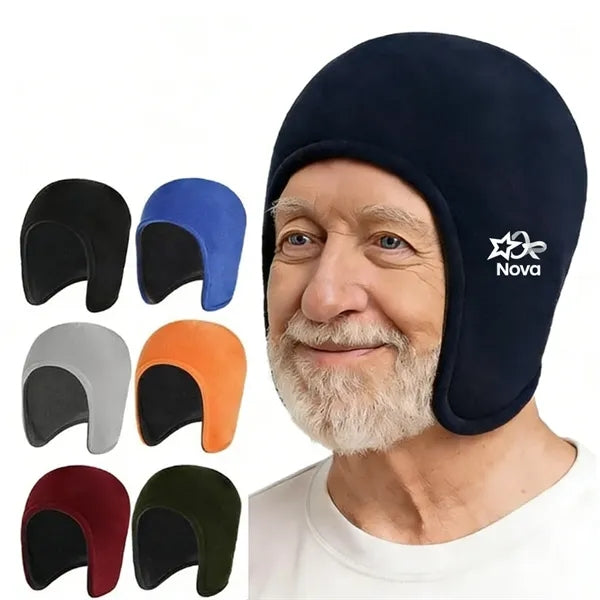 Fleece Beanie Earflap Elderly sleep Hat Outdoor Winter Cap