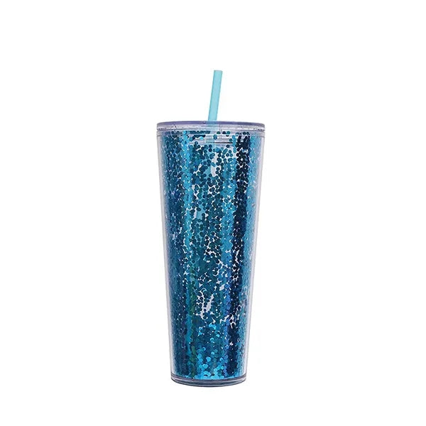 26oz Double Wall Plastic Tumblers with Lids and Straws