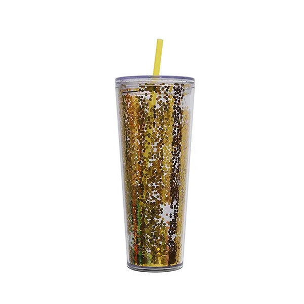 26oz Double Wall Plastic Tumblers with Lids and Straws
