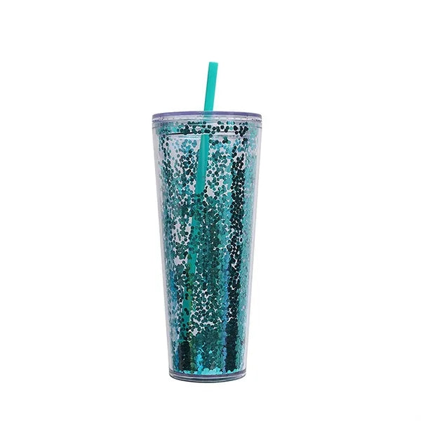 26oz Double Wall Plastic Tumblers with Lids and Straws