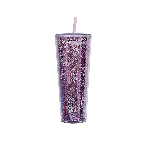 26oz Double Wall Plastic Tumblers with Lids and Straws