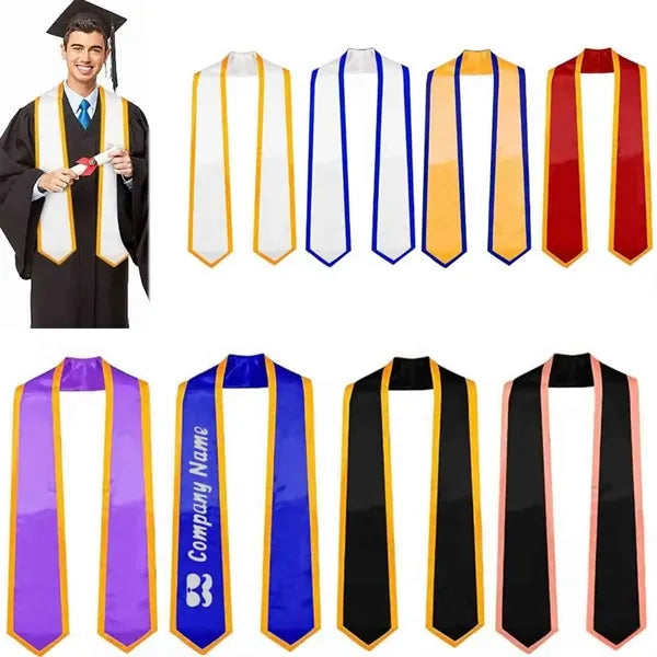 Unisex Satin Plain Graduation Stole