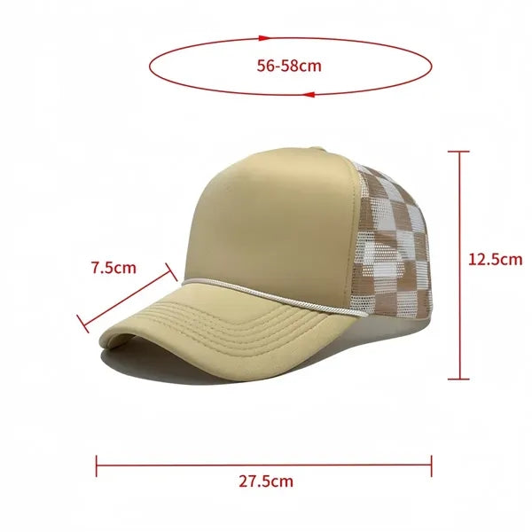 Grid pattern baseball cap