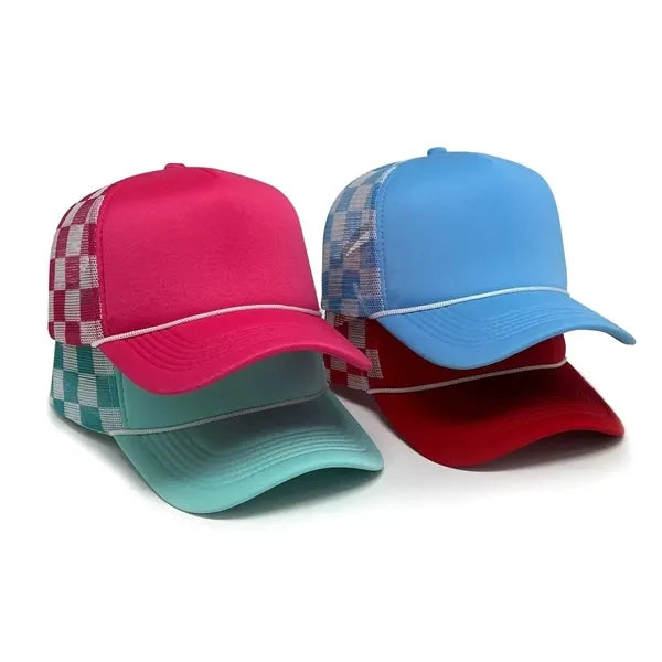 Grid pattern baseball cap
