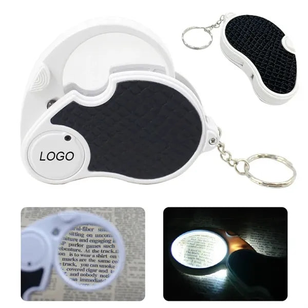 Foldable Portable Magnifying Glass with Handle & Keychain