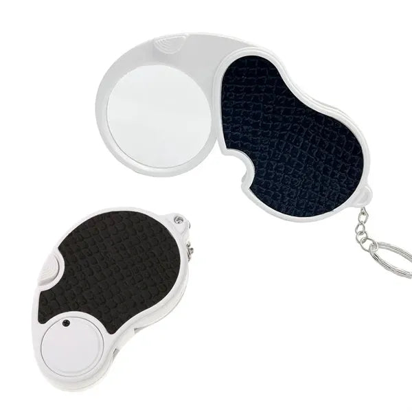 Foldable Portable Magnifying Glass with Handle & Keychain