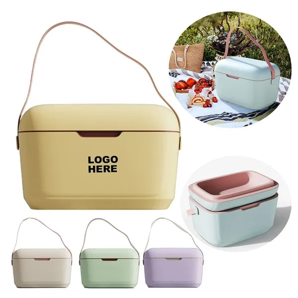 Portable 12L Vintage Insulated Cooler Lunch Box with Handle