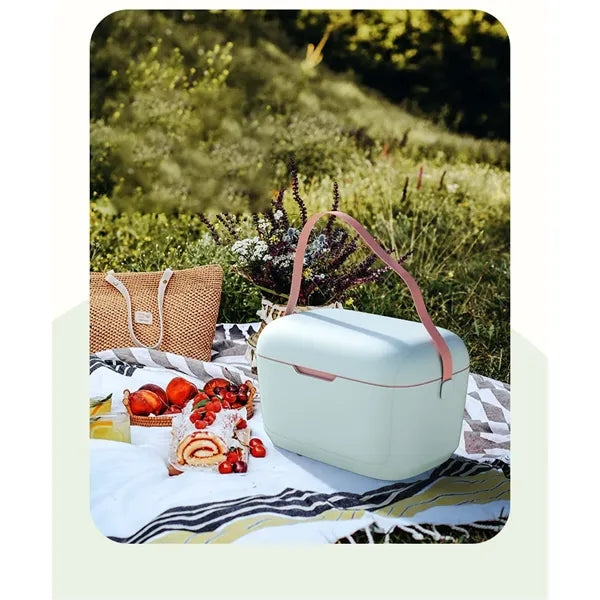 Portable 12L Vintage Insulated Cooler Lunch Box with Handle