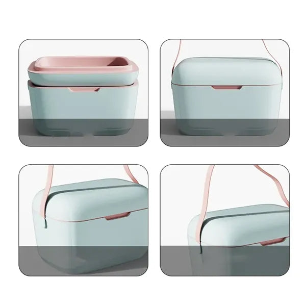 Portable 12L Vintage Insulated Cooler Lunch Box with Handle