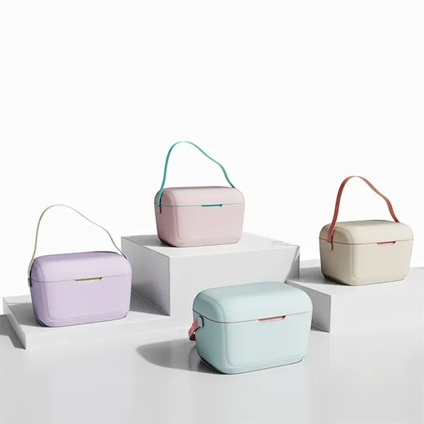 Portable 12L Vintage Insulated Cooler Lunch Box with Handle