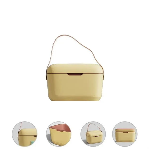 Portable 12L Vintage Insulated Cooler Lunch Box with Handle