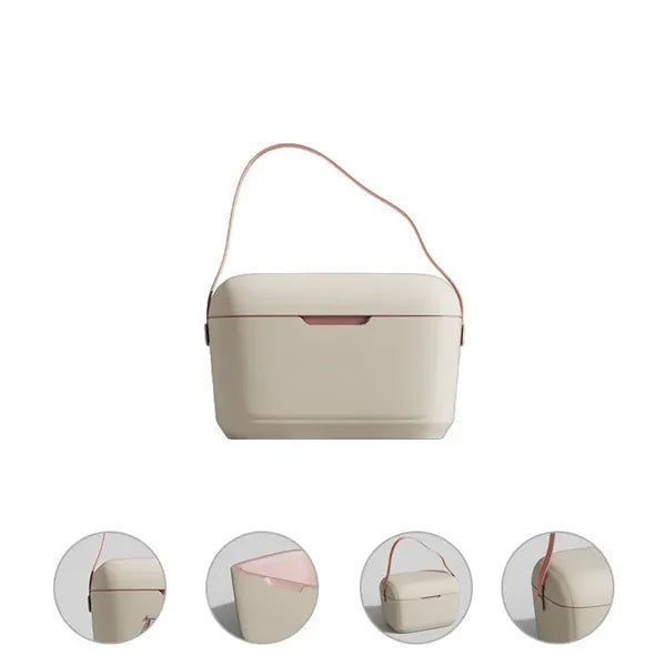 Portable 12L Vintage Insulated Cooler Lunch Box with Handle