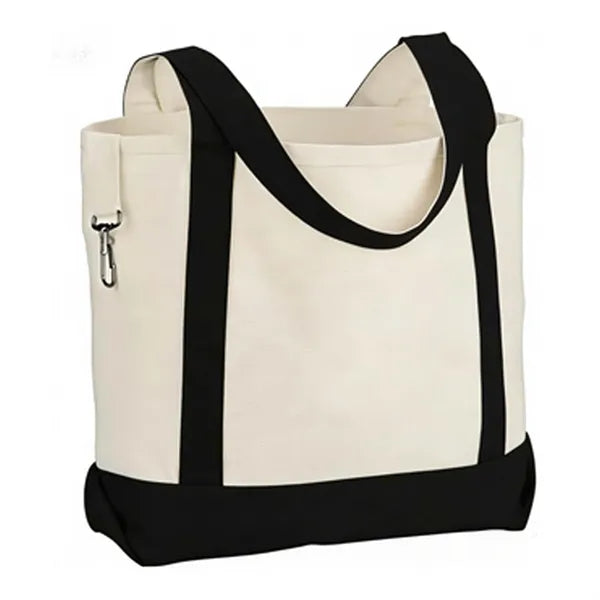 Two-Tone Accent Gusseted Tote Bag