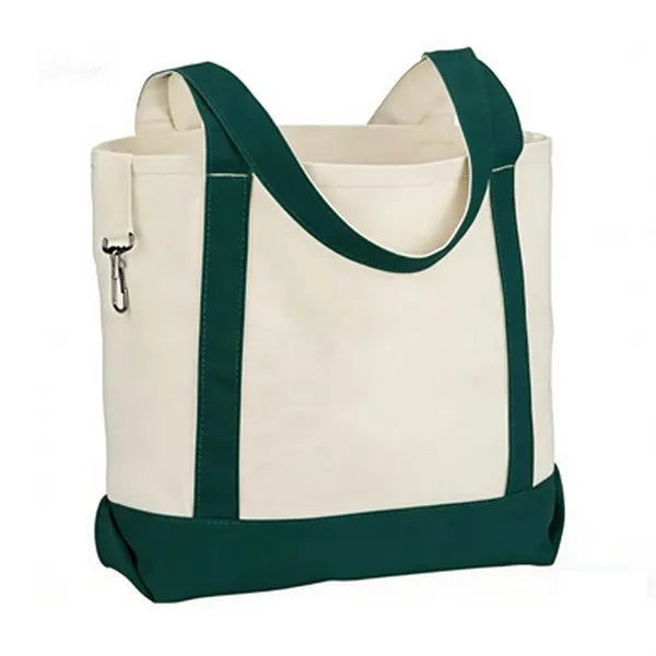 Two-Tone Accent Gusseted Tote Bag