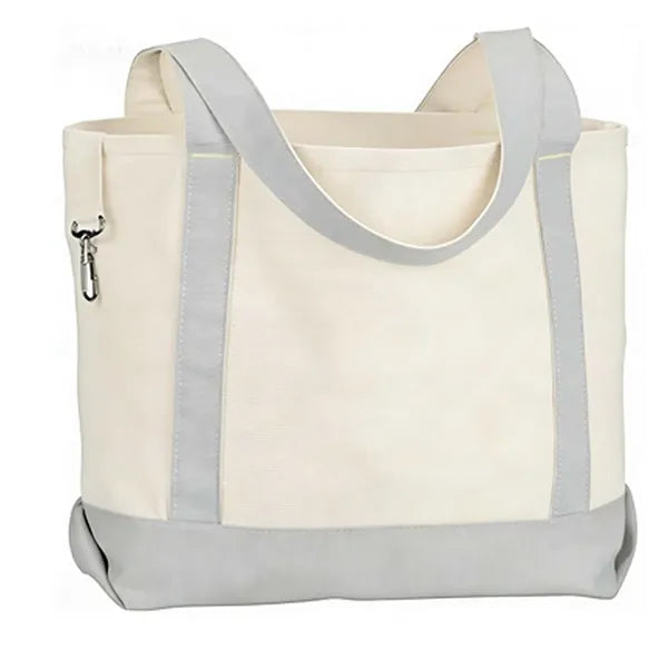 Two-Tone Accent Gusseted Tote Bag