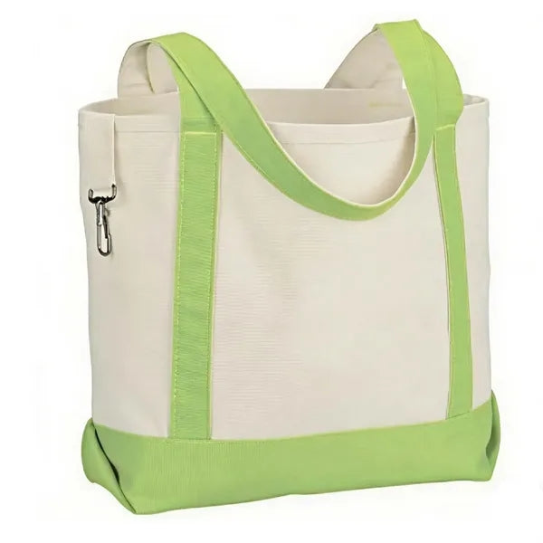 Two-Tone Accent Gusseted Tote Bag