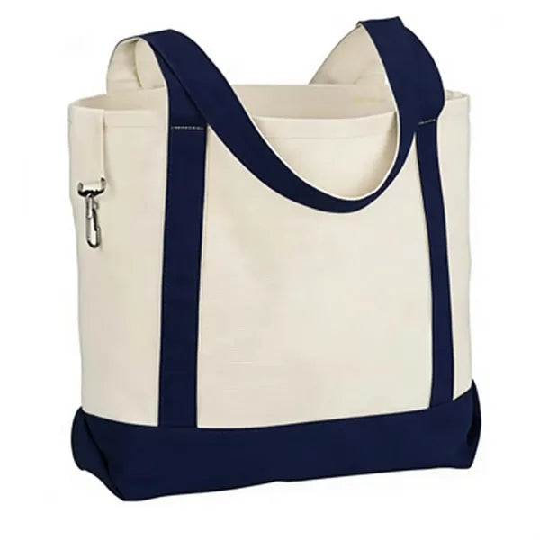 Two-Tone Accent Gusseted Tote Bag