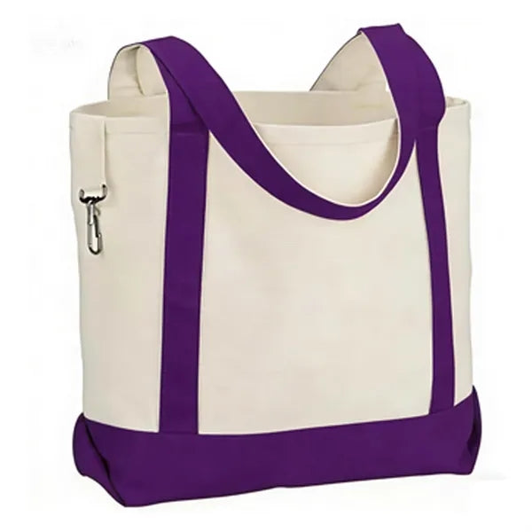 Two-Tone Accent Gusseted Tote Bag