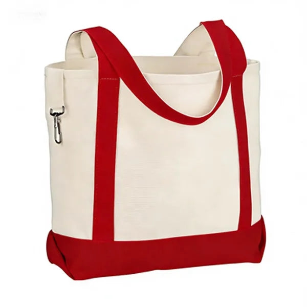 Two-Tone Accent Gusseted Tote Bag