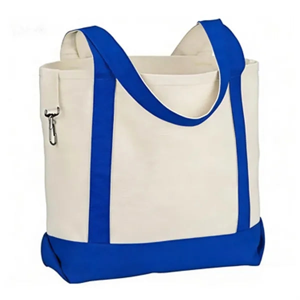 Two-Tone Accent Gusseted Tote Bag