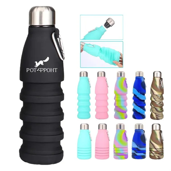 18 oz Silicone Collapsible Water Bottle