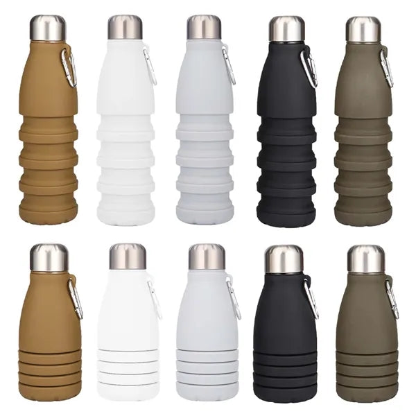 18 oz Silicone Collapsible Water Bottle