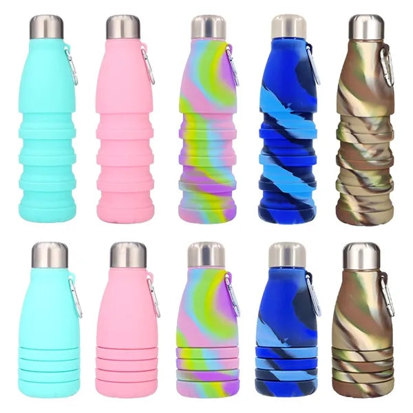 18 oz Silicone Collapsible Water Bottle