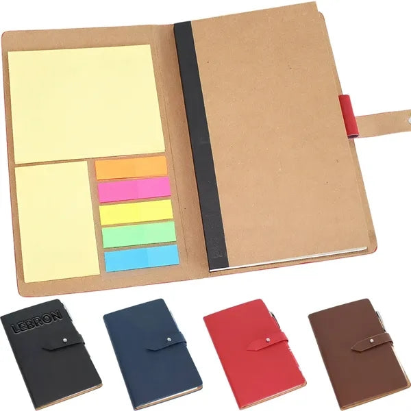 PU Leather Notebook w/Sticky Notes