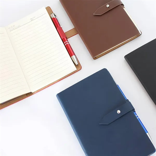 PU Leather Notebook w/Sticky Notes