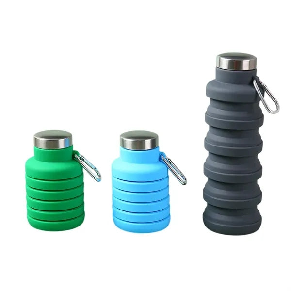18 Oz Foldable Silicone Telescopic Water Bottle
