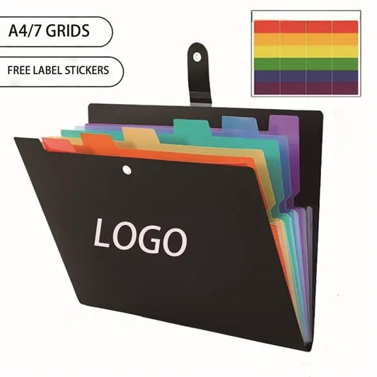 PP Rainbow 7-Compartment Office File Folder
