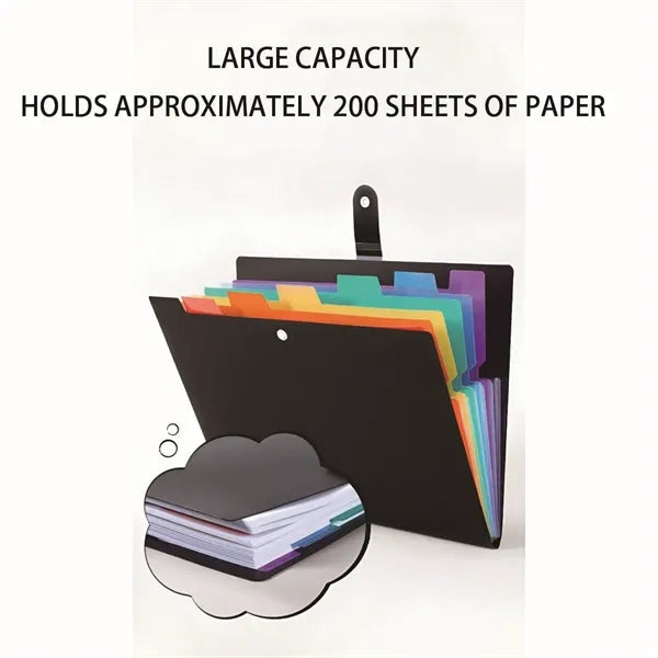PP Rainbow 7-Compartment Office File Folder