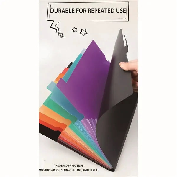 PP Rainbow 7-Compartment Office File Folder