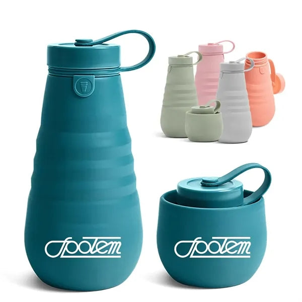 20 oz Travel Silicone Collapsible Water Bottle
