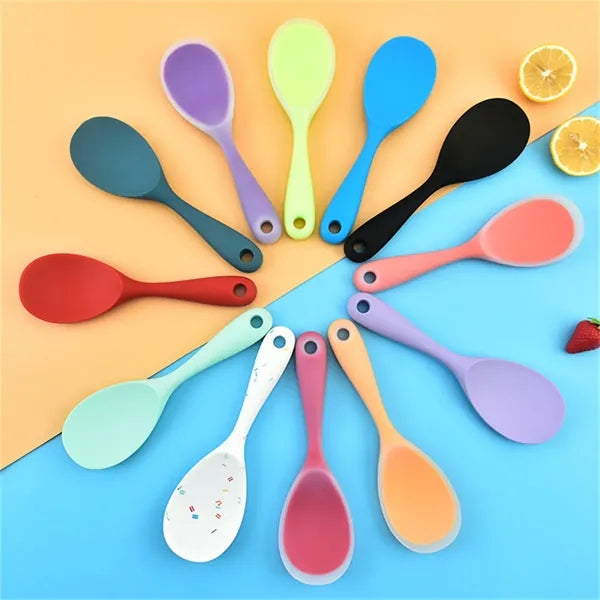8.8in Colorful Silicone Rice Spoon Non Stick for Kitchen